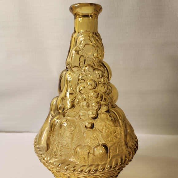 Vintage Empoli Amber Fruit Basket Italian Genie Bottle Decanter- PLEASE READ - Picture 3 of 11